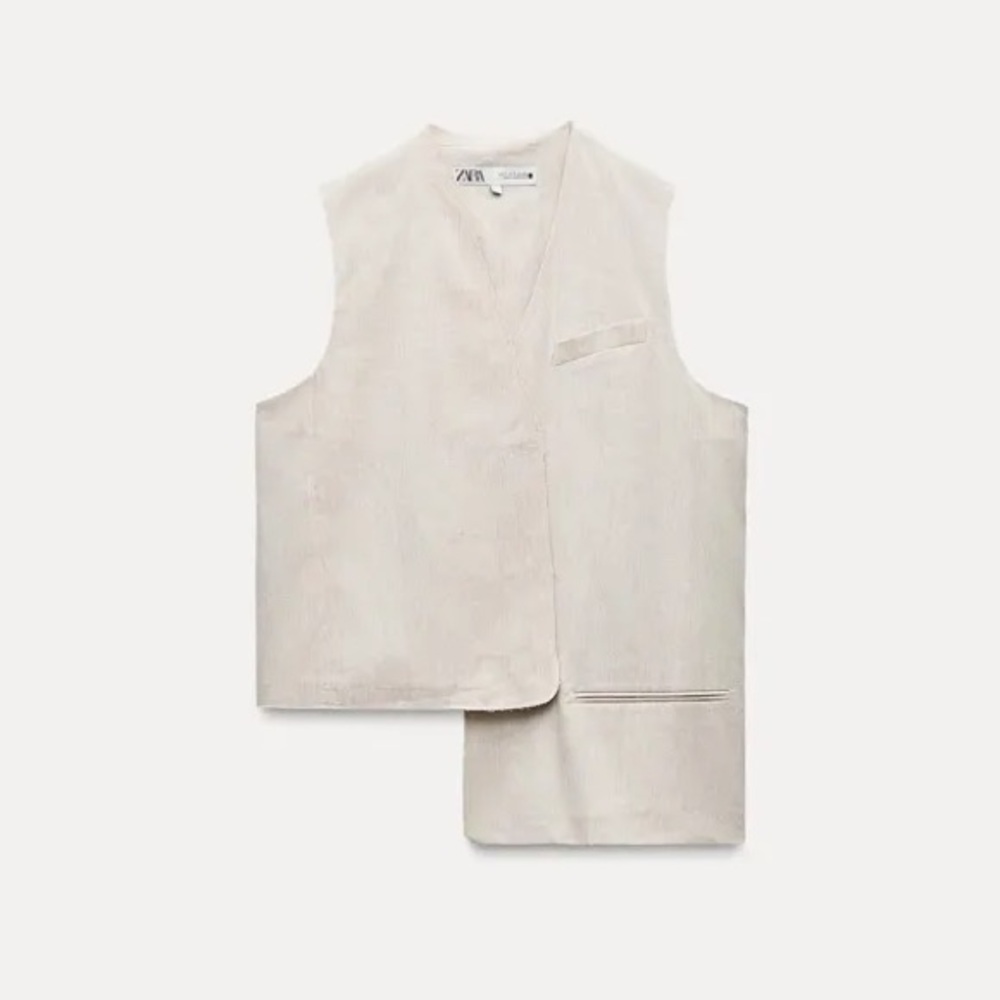 NWOT Zara Cream Vest - Picture 2 of 4